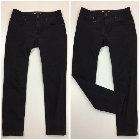 BURBERRY BRIT Logo Hardware Black WESTBOURNE 5 Pocket Skinny Ankle Jeans - Picture 1 of 16